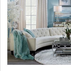 Tiffany colored faux fur throw